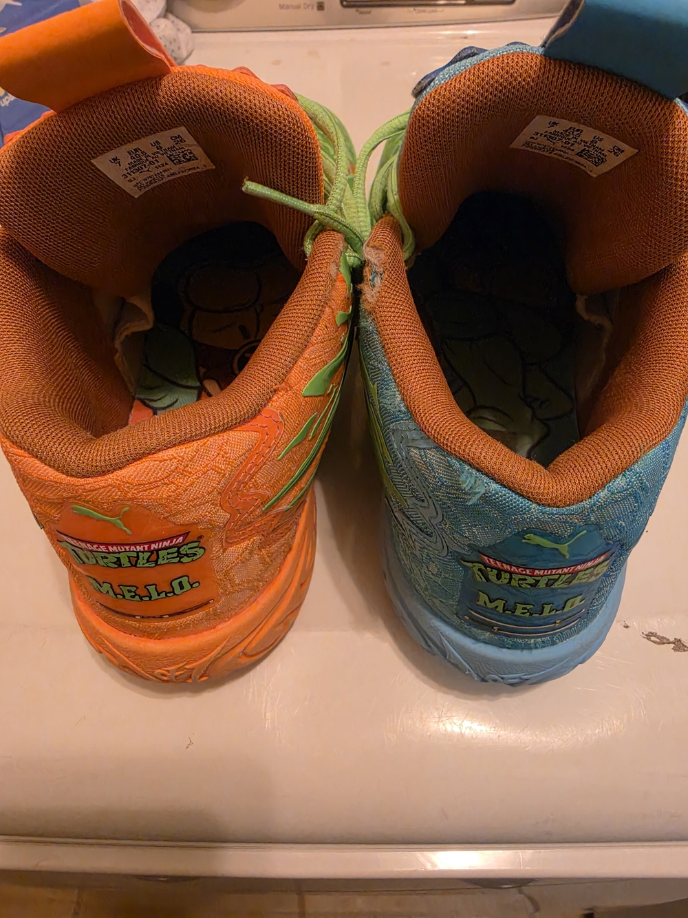 Puma TMNT M.E.L.O. Orange & Blue Sneakers with Green Accents